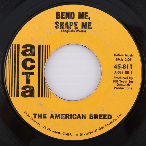 The American Breed Bend Me Shape Me/Mindrocker 45 rpm 7" Vinyl Record 45-811 Mon - Picture 1 of 6